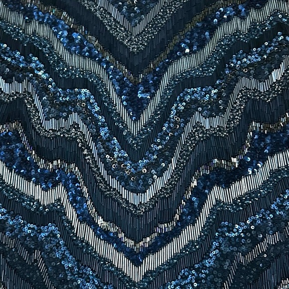 AllSaints Spitalfields Hand Embellished Dress Black Blue Size 0 Designer Holiday - Picture 4 of 11